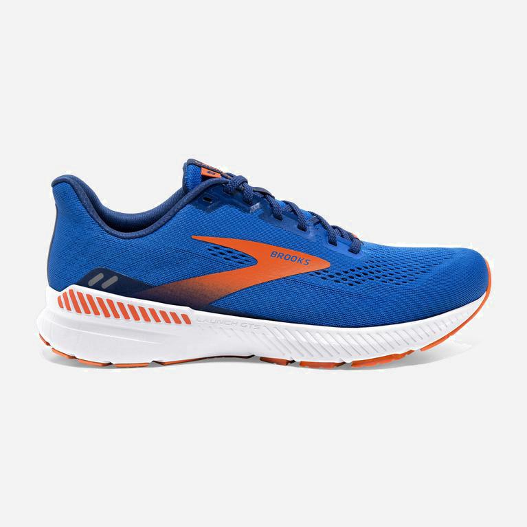 Brooks Launch Gts 8 NZ - Men's Energy Return Road Running Shoes - Blue/Orange/White (05631-GABT)